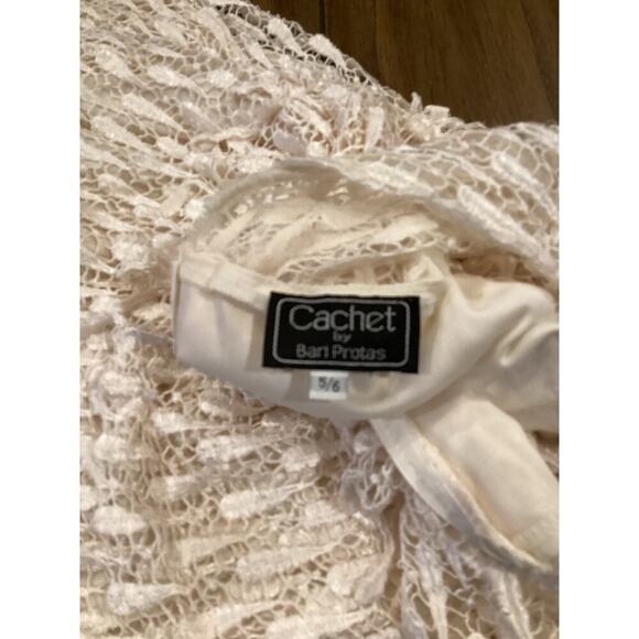 Vintage Cachet by Bari Protas Fringe Lace crochet Short Sleeve flapper Dress 5/6 - Picture 12 of 12